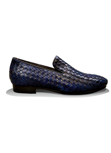 Braided Blue Leather Shoes - MMFT002