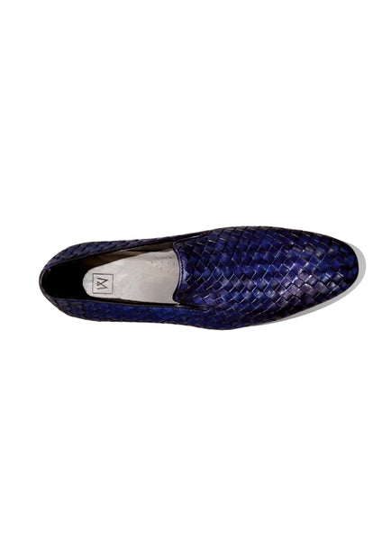 Braided Blue Leather Shoes - MMFT002