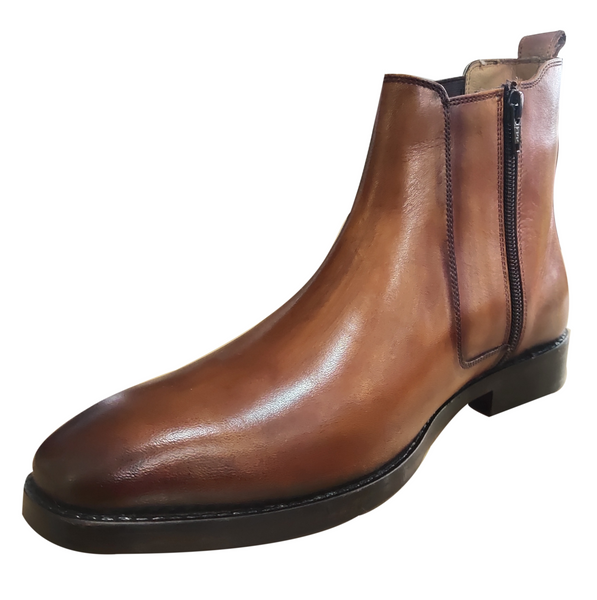 Tan Long Leather Boots - MMFT022