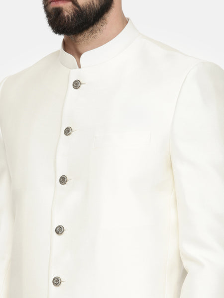 jodhpuri in ivory with silver buttons