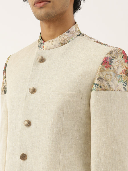 Chanderi Linen Shimmer Jacket - MMJ059