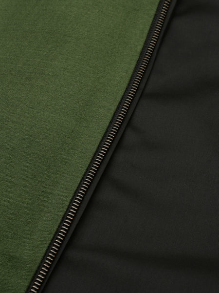 Green Cotton Silk Zipper Jacket - MMJ060