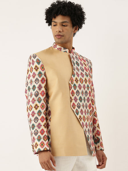 Chanderi Printed Bandhgala - MMJ068