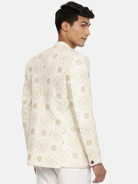 Silk Chanderi Embroidered Jacket - MMJ078