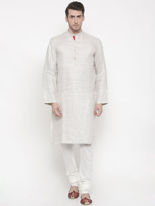 Linen Jaquard Kurta Set - MMK0137