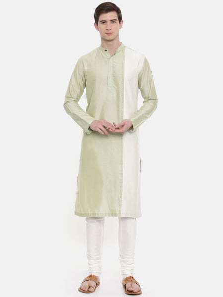 Green Ivory Silk Blend Kurta Set - MMK0194