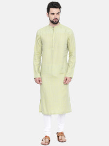 Green Shaded Linen Kurta Set  - MMK0222