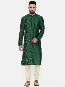 Bottle Green Hand Emboidered Kurta - MMK0536