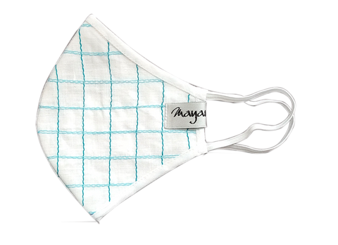 White Linen With Detail Mask - MMMASK011