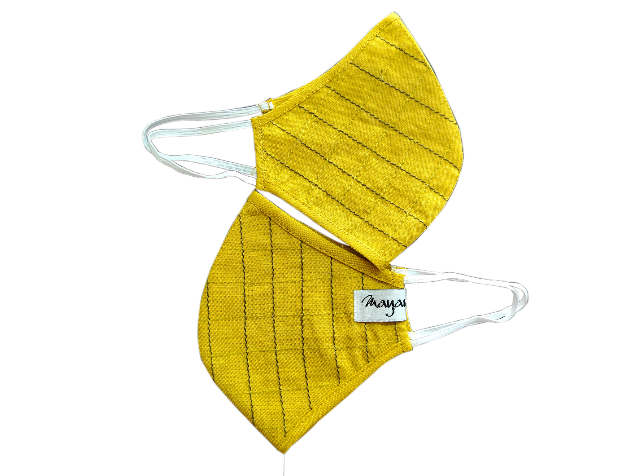 Yellow Linen Details Mask (Set Of 2) - MMMASK023