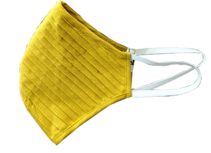 Yellow Pintuck Linen Mask - MMMASK031