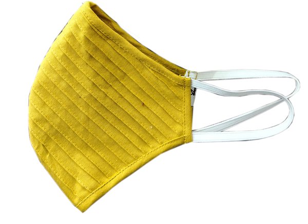 Yellow Pintuck Linen Mask - MMMASK031
