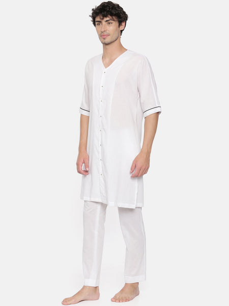 White Italian Cotton Sleepwear - MMNW001