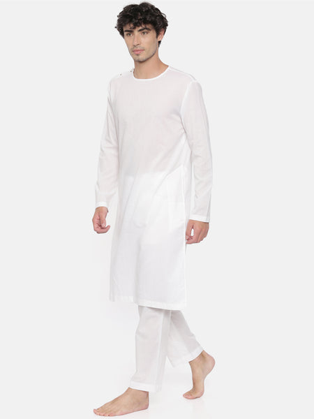 White Italian Cotton Sleepwear - MMNW002