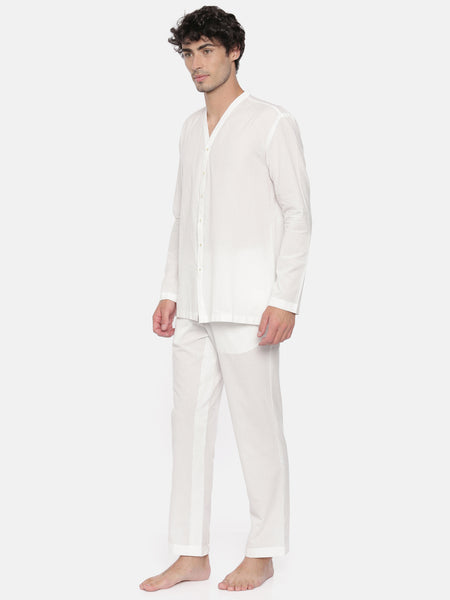 White Italian Cotton Sleepwear - MMNW003