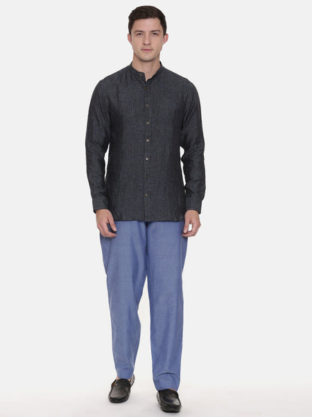 Blue Cotton Drawstring Pants - MMP0118
