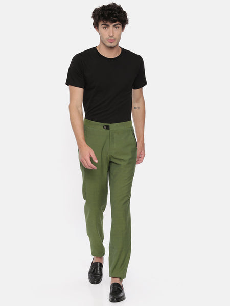 Green Cotton Double Pocket Trousers - MMP058