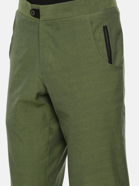 Green Cotton Double Pocket Trousers - MMP058