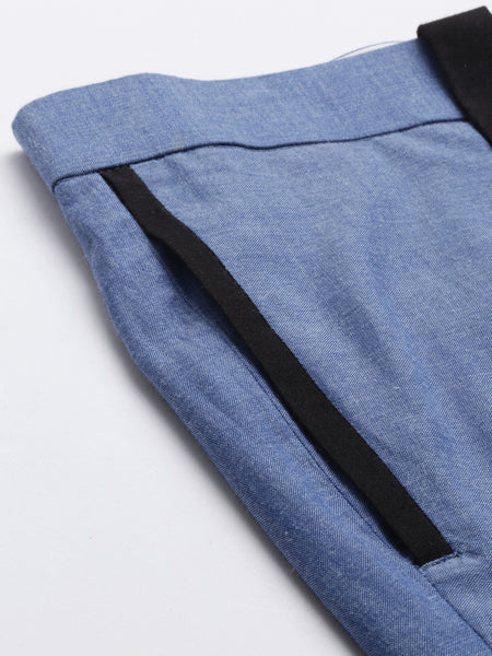 Stylish Blue Malai Cotton Trousers - MMP062