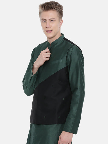 Two Toned Silk Cotton Jacket  - MMWC0149