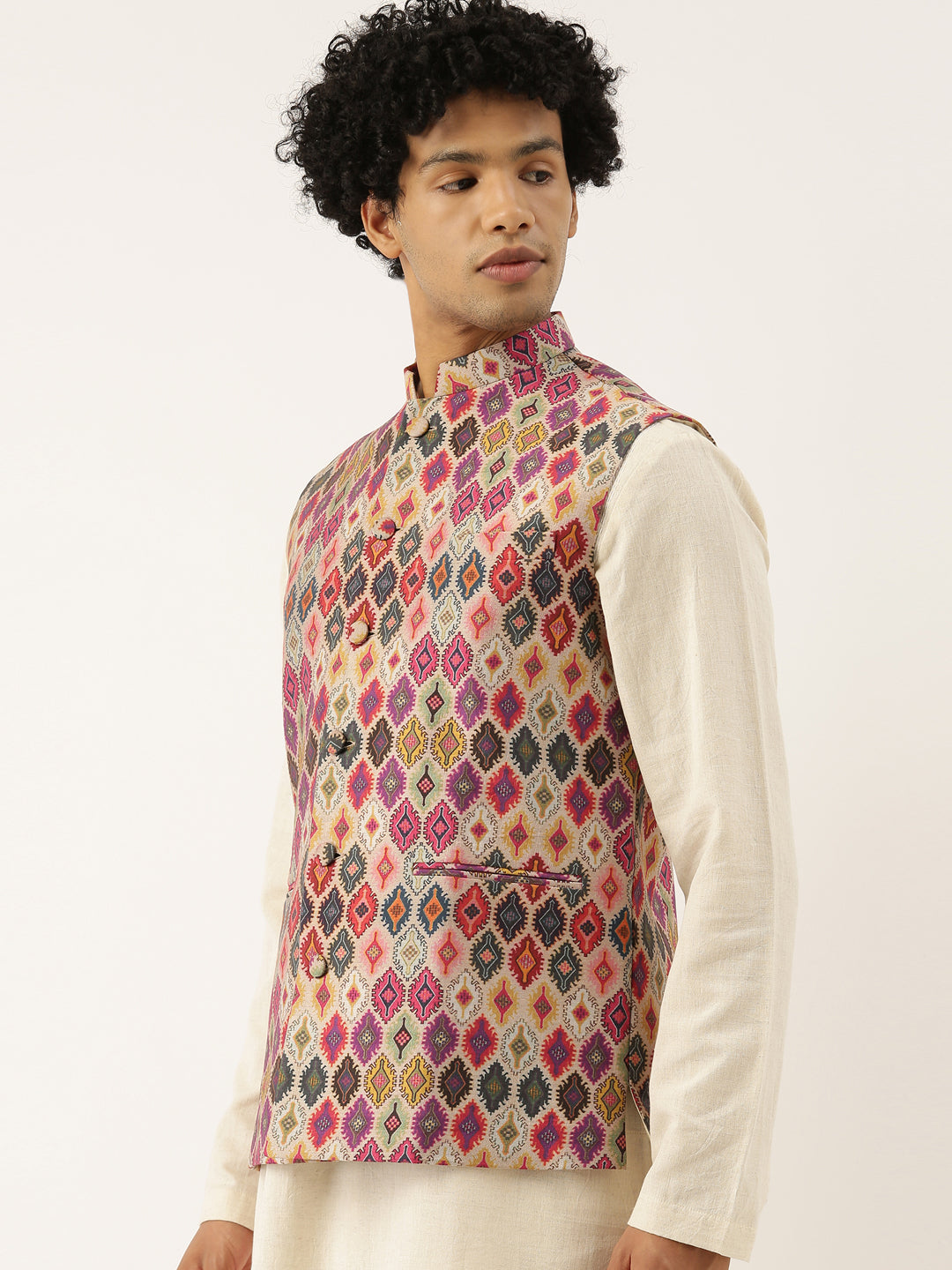 Multicolour Chanderi Jacket - Small to Medium