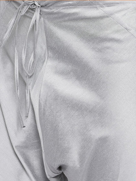 Silver Grey Cotton Silk Kurta Set - MMK0160
