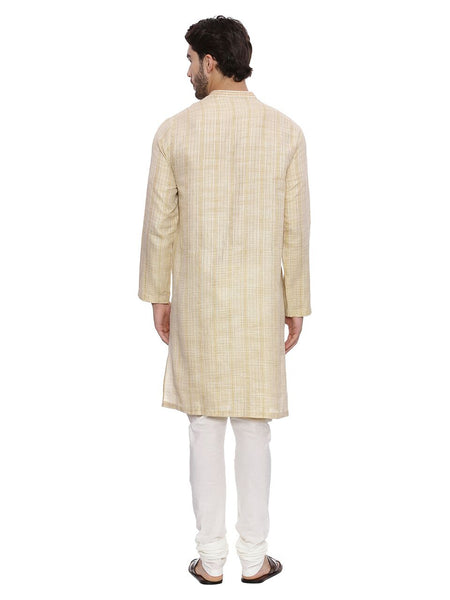 Beige Self weave Kurta Set - MMK0123