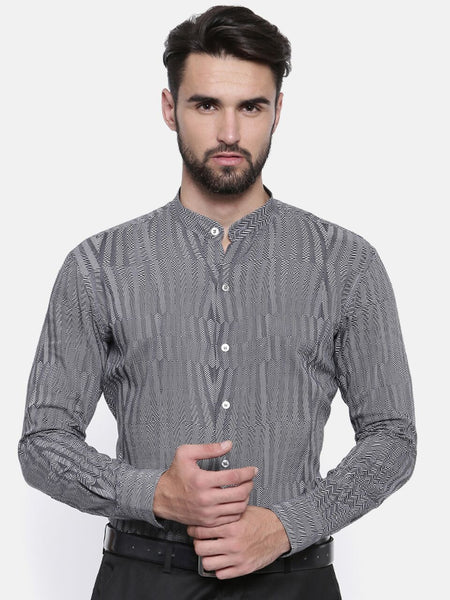 Geometric Strip Linen Shirt - MM0696