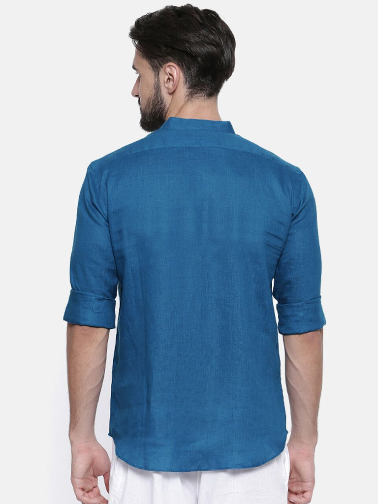 Mandarin Collar Denim Shirt – Seventh Row