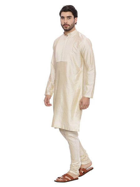 Beige Silk Blend Kurta Set - MMK0127