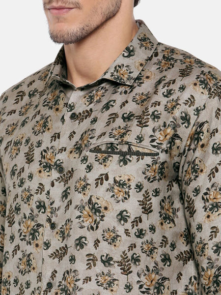 Linen Printed Retro Party Shirt - MM0701